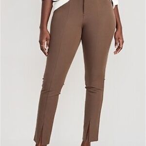 Old Navy Brown Pixie Ankle Pants with Slit Detail